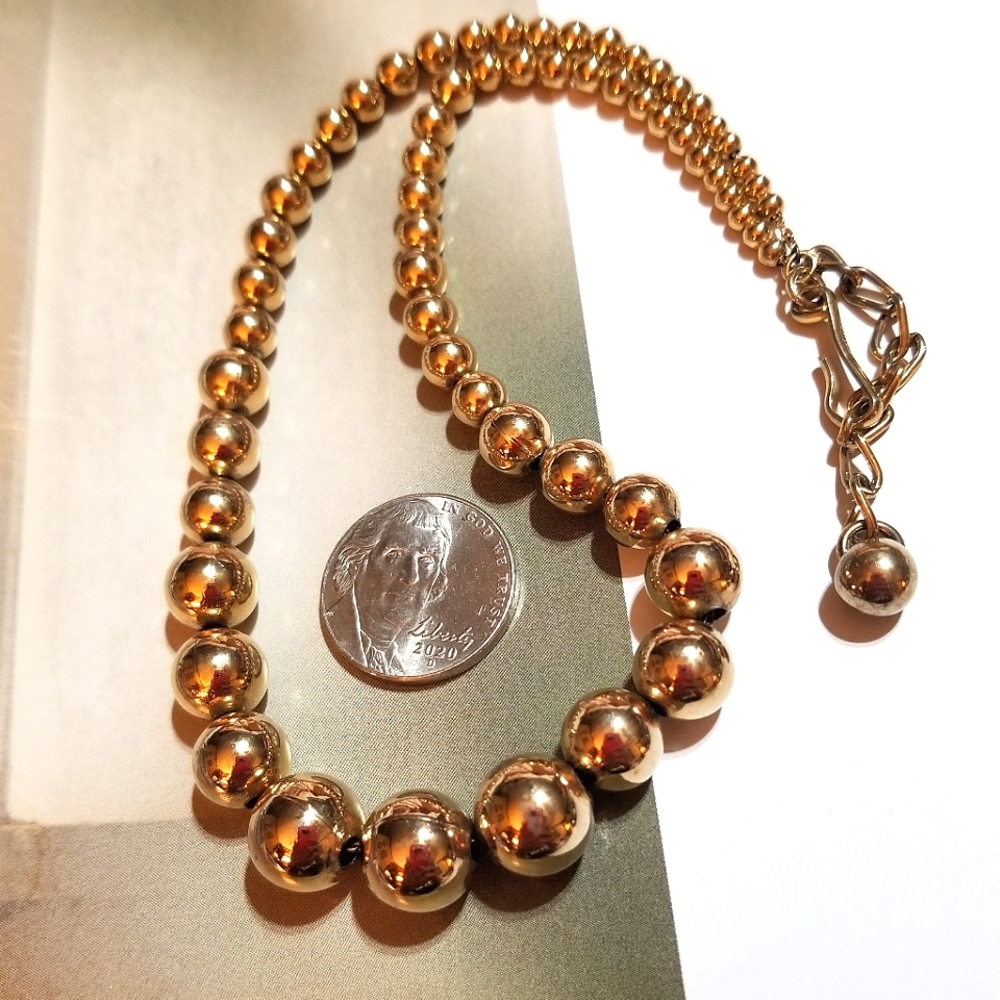 VTG Napier Gold Plated Beaded Necklace - Picture 2 of 6